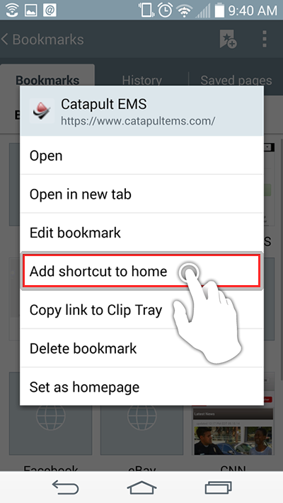 Tap on 'Add Shortcut to home.'